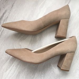 Light Suede Caitlin Pumps